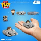 Star Wars Bitty POP! Rides Display Han Solo w/Millenium Falcon 2,5 cm thumbnail