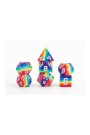 FanRoll Sharp Edge Silicone Dice Set Rainbow (7) thumbnail