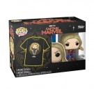 Captain Marvel Diamond Glitter Pop! Vinyl Figure with Black Adult Pop! T-Shirt thumbnail