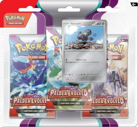 Pokemon Paldea Evolved 3-Pack Blister Varoom - Forhåndskjøp