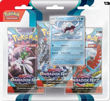 Pokemon Paradox Rift 3 pack Blister Cetitan - Forhåndsbestilling