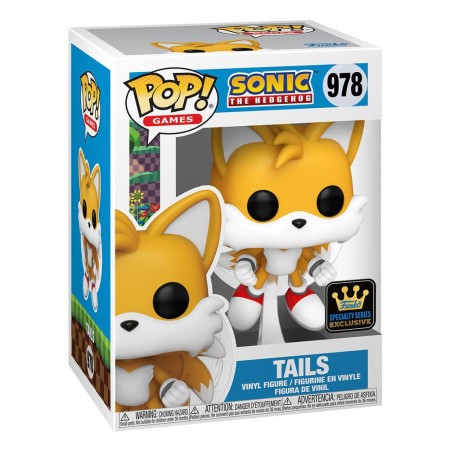 Sonic The Hedgehog POP! Games Tails(Flying) Vinyl Figure 978 - Mulighet for chase flocked