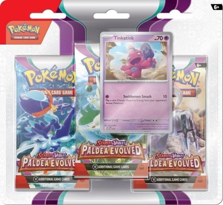 Pokemon Paldea Evolved 3-Pack Blister Tinkatink - Forhåndskjøp