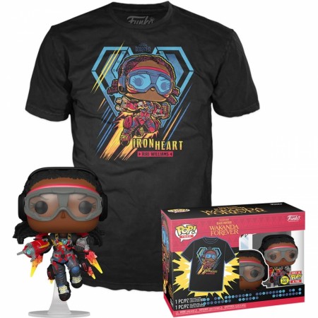 Black Panther: Wakanda Forever - Glow in dark Pop! Ironheart MK1 Vinyl figure1095 og T-skjorte