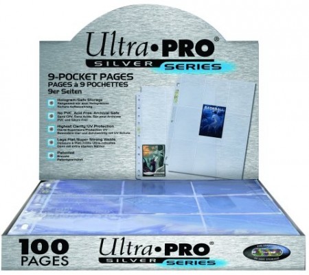 Ultra Pro Silver Blue Series Pages 9 Pocket (Velg mellom 100, 10 og 5 stk.)