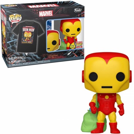 Marvel Holiday Iron Man Glow-in-the-Dark Funko Pop! Vinyl Figure 1282 og Voksen T-Shirt 2-Pack