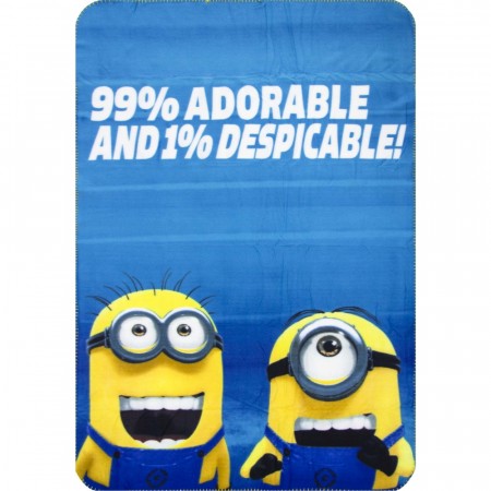 Minions Fleece pledd 99% Adorable and 1% Despicable 100cm x150cm