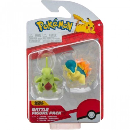 Larvitar og Cyndaquil Battle Feature Figure