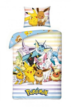 Pokémon Sengetøy - Pikachu, Eevee & Friends 140 x 200 cm / 70 x 90 cm