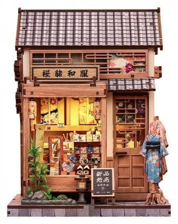 Miniature House Model Kit Sakura O Kimono Shop 
