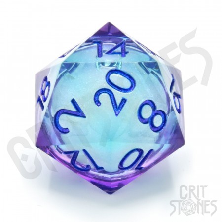 CritStones Liquid Core Dice D20 Moonlight Mystery 3 cm 