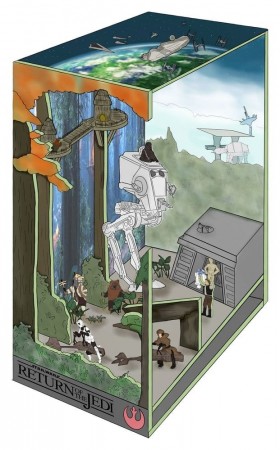 Star Wars Tiny Adventures Book Nook Mini Diorama Battle of Endor 23 cm