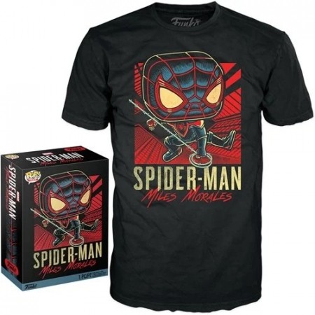 Gamerverse Miles Morales Adult Boxed Pop! T-skjorte