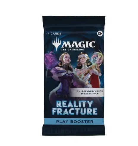 Utforsk Echoverse i Magic: The Gathering – Reality Fracture! Hver Play Booster inneholder 14 kort og byr på alternative versjoner av kjente Magic-karakterer, echoed pairs og muligheten for spennende kort og spesialbehandlinger.